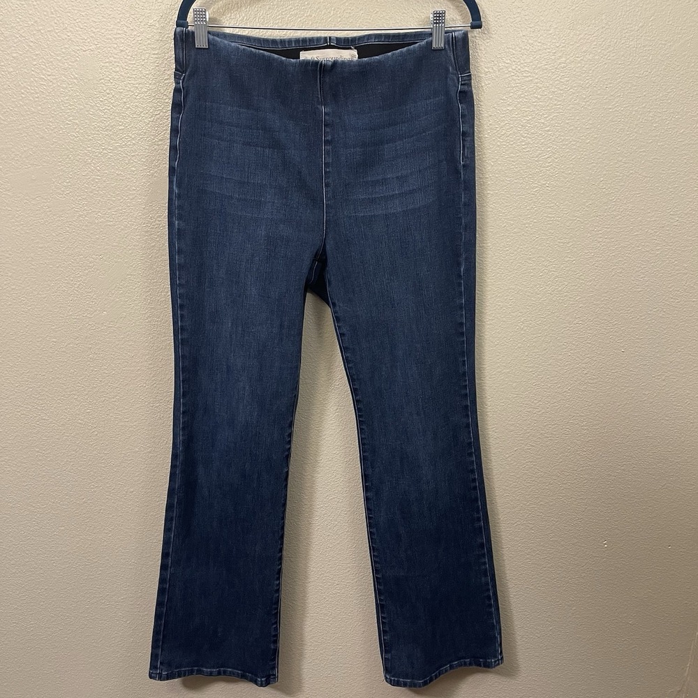 Soft Surroundings Pull On Bootcut Jeans Stretch High Rise 33 X 29 Size M